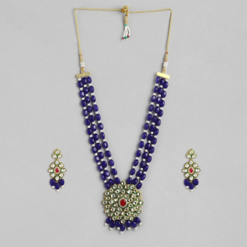 Gold-Plated Artificial Beads & Stones Jewellery Set